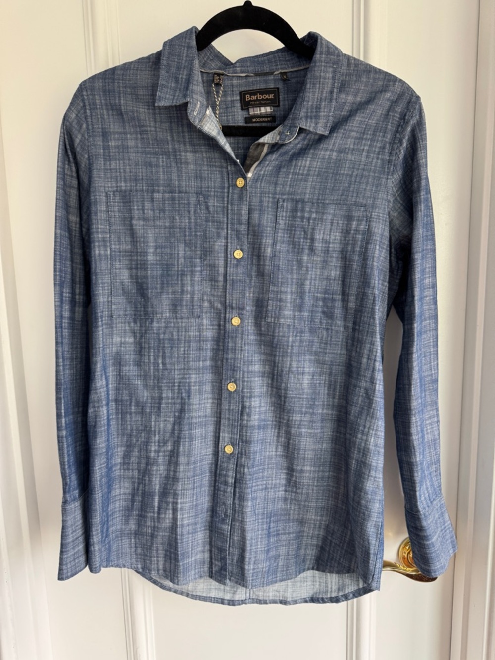Barbour Blue Modern Fit Winter Tartan Button-Up -US 6